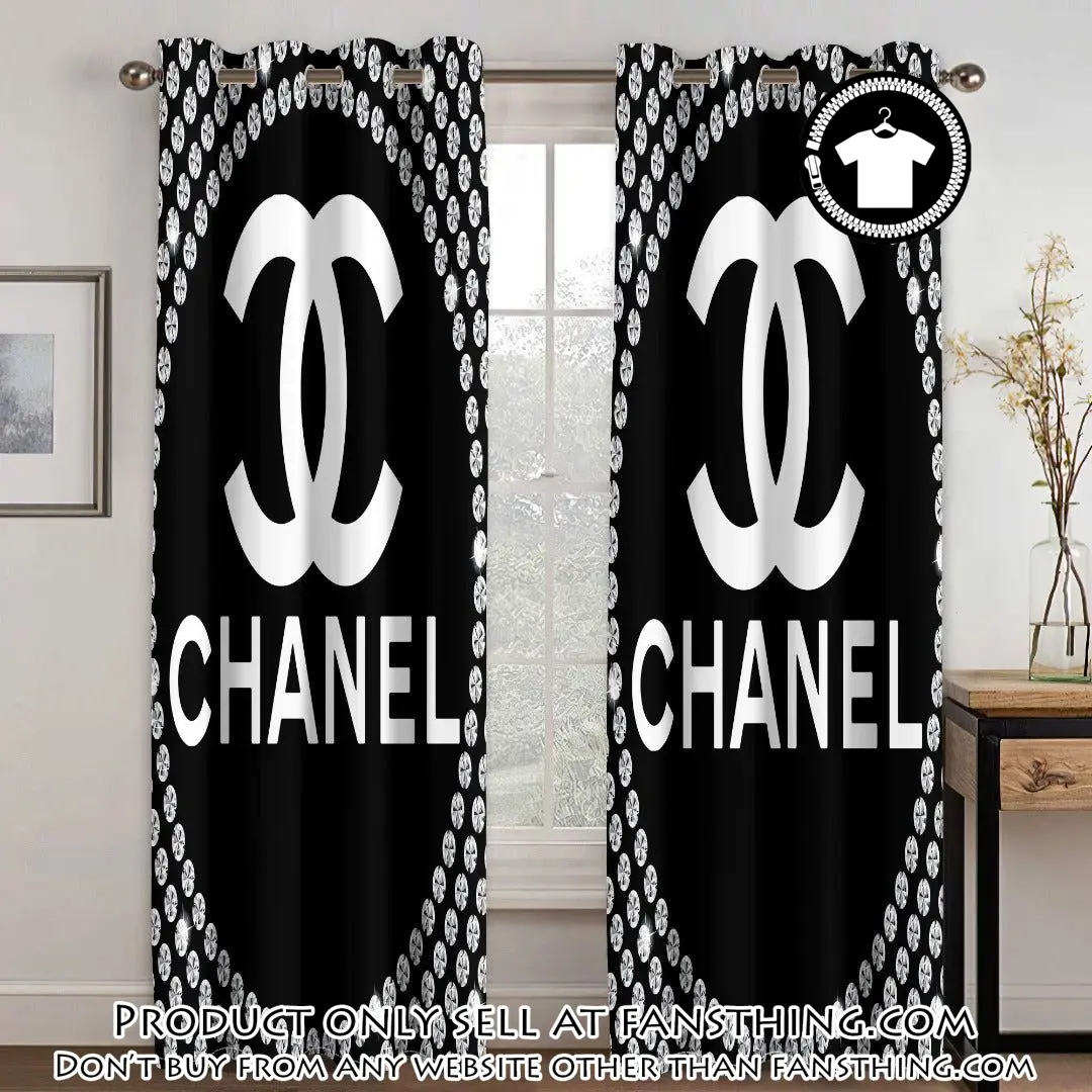 Chanel black premium window curtains hot  set wc108 fst0035701